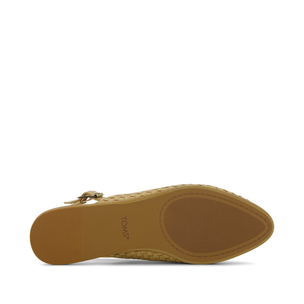 Jade Slingback Flat Light Caramel Basketweave