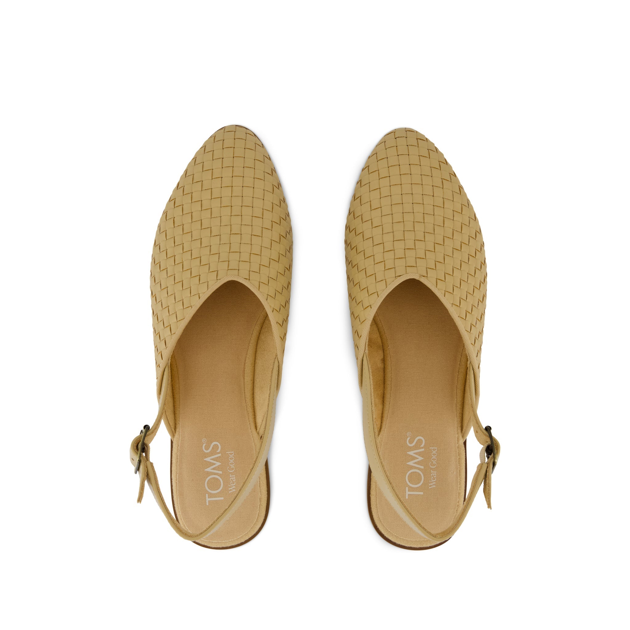 Jade Slingback Flat Light Caramel Basketweave