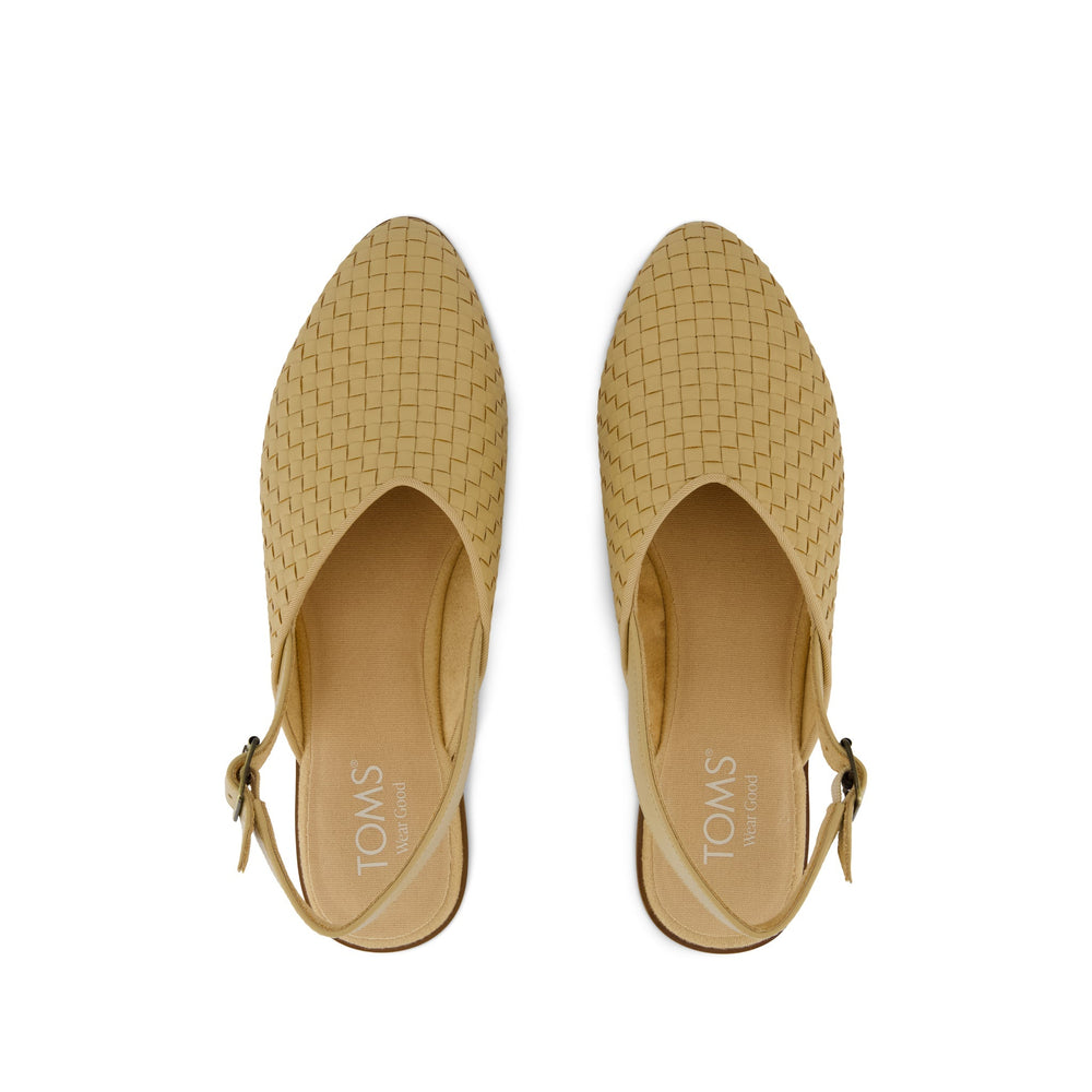 Jade Slingback Flat Light Caramel Basketweave