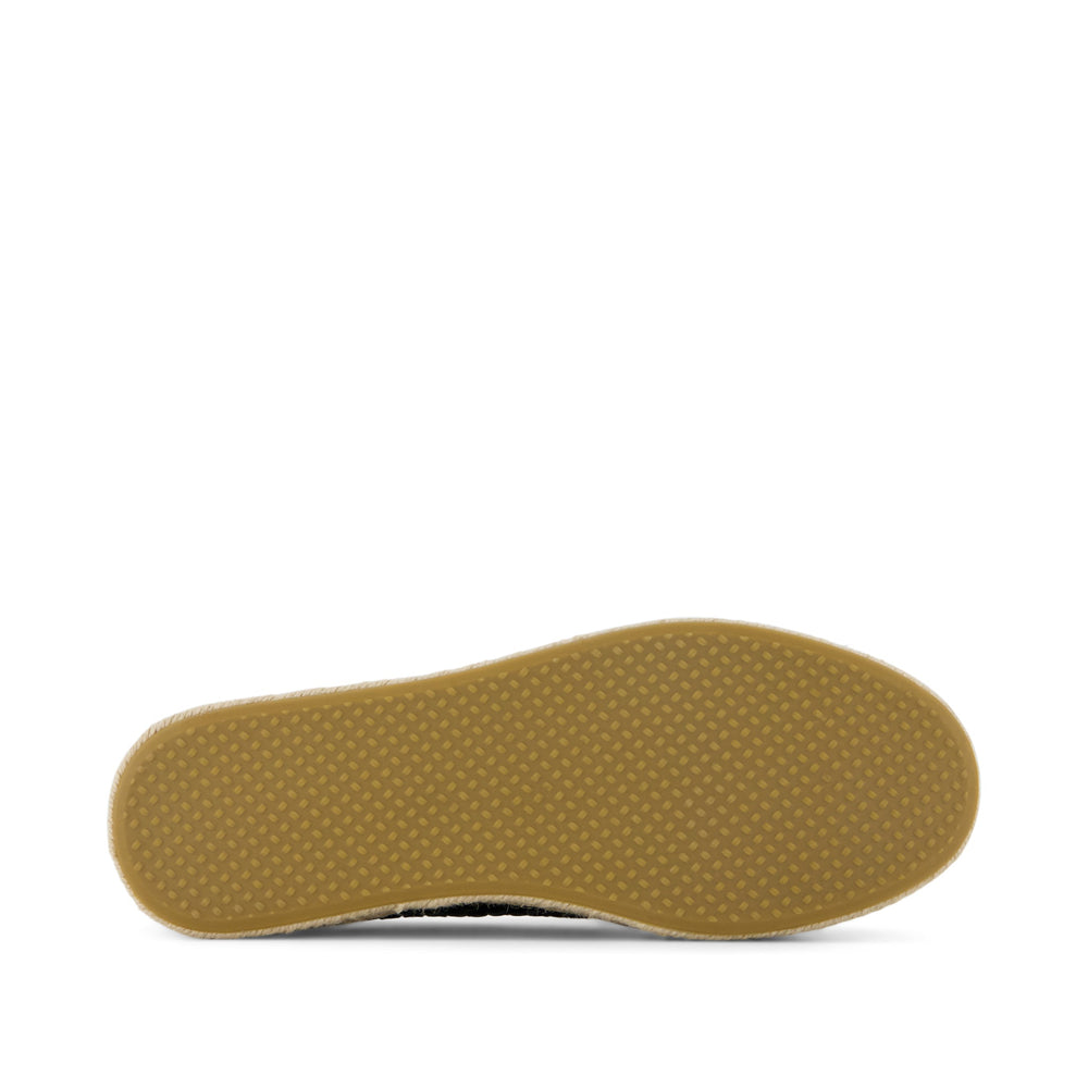 Carolina Espadrille Black Woven Basket PU Leather
