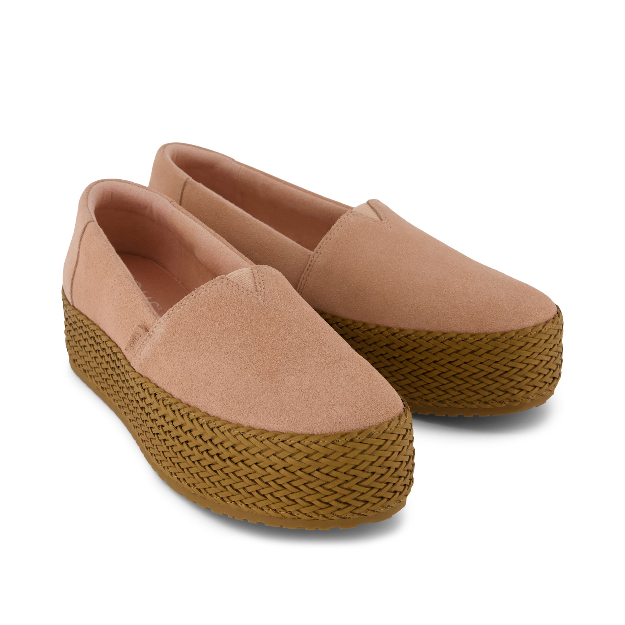 Valencia Platform Espadrille Pink Cafe Creme Suede