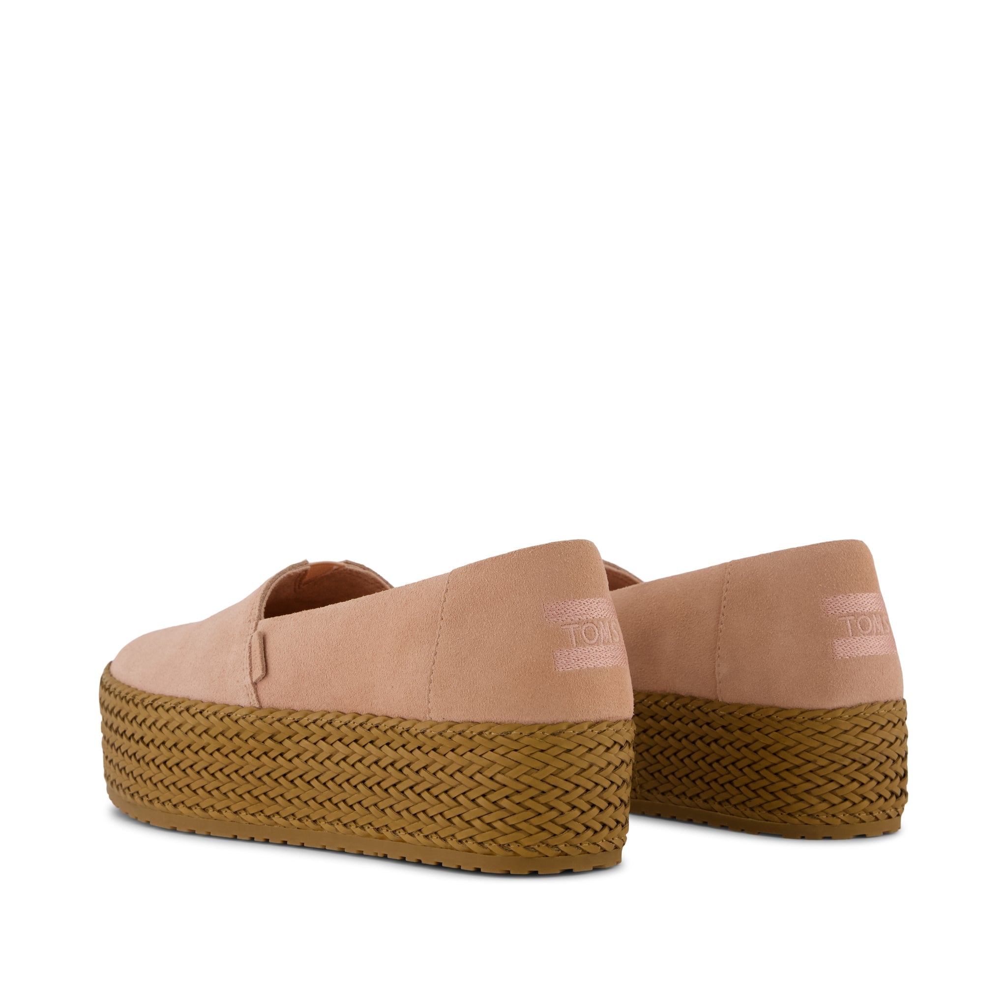 Valencia Platform Espadrille Pink Cafe Creme Suede