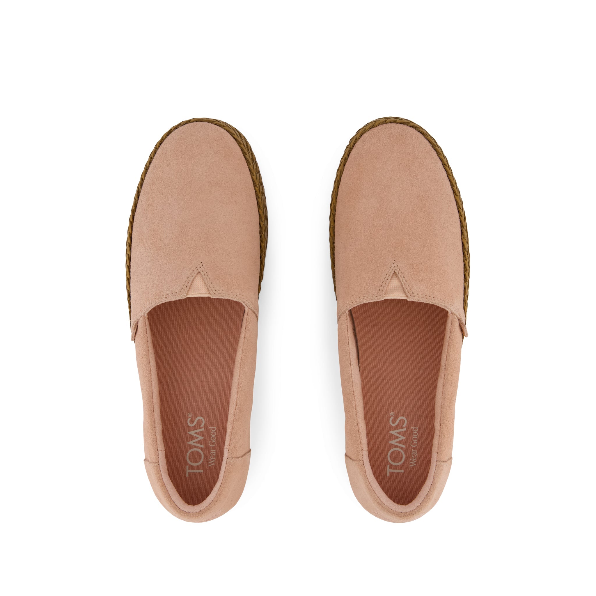 Valencia Platform Espadrille Pink Cafe Creme Suede