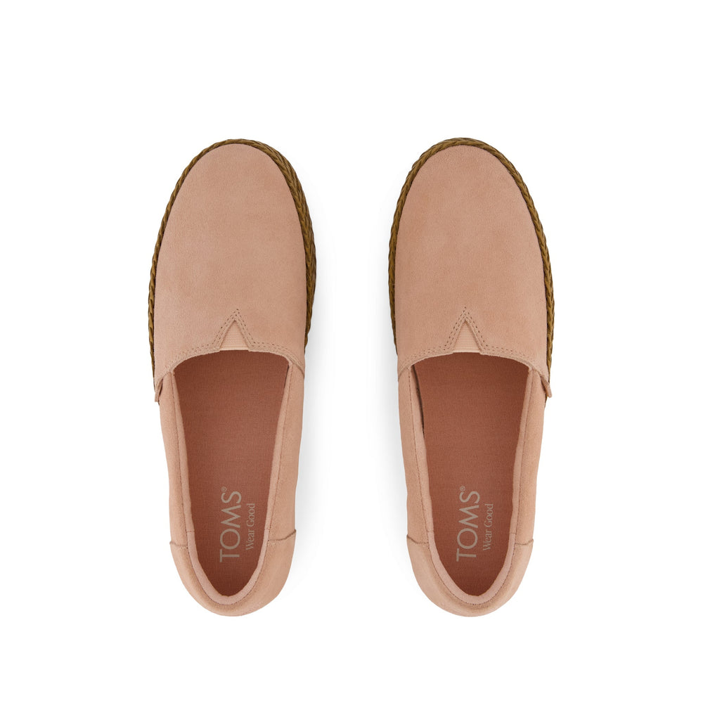 Valencia Platform Espadrille Pink Cafe Creme Suede