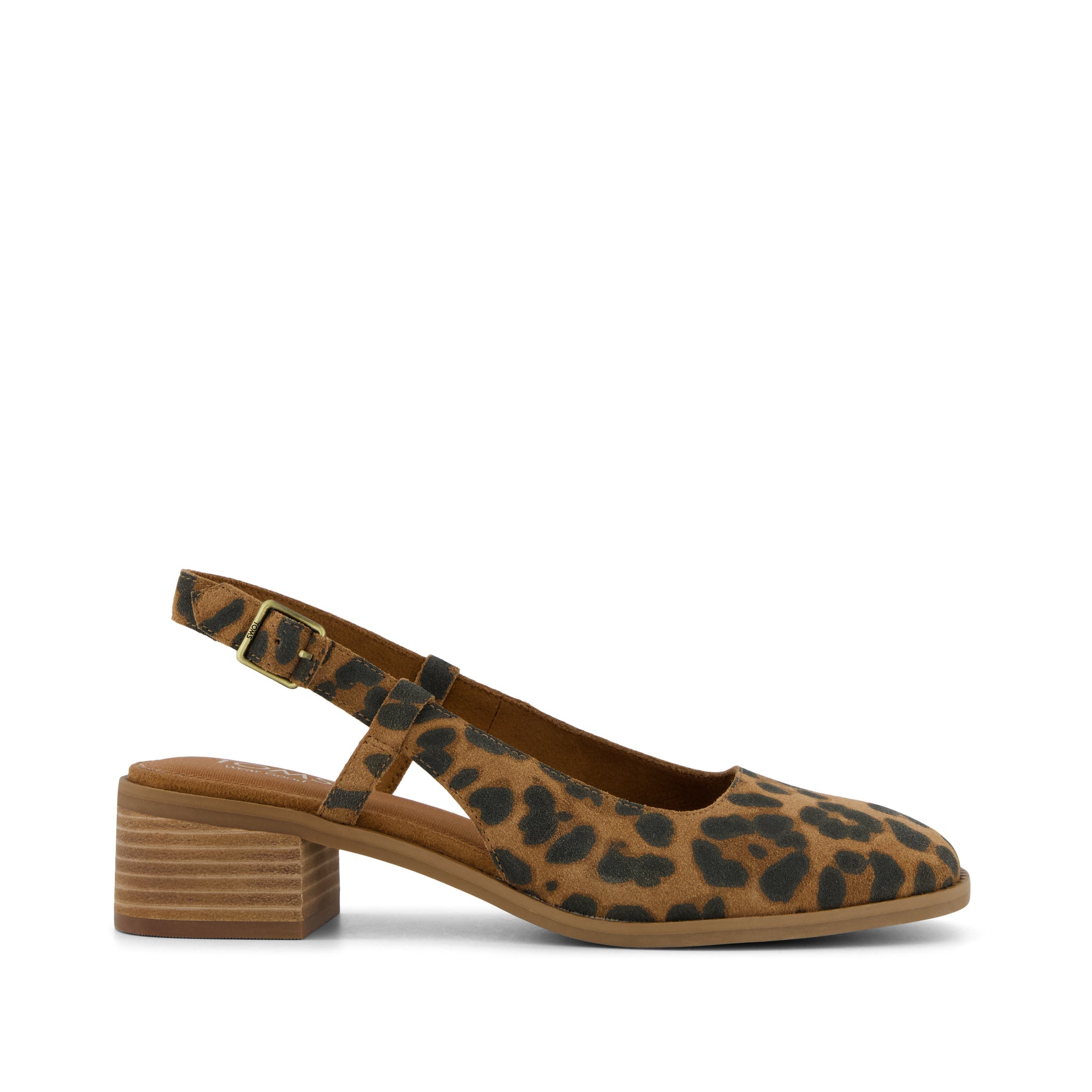 Jaclyn Slingback Heel Brown Sugar Leopard Print Suede