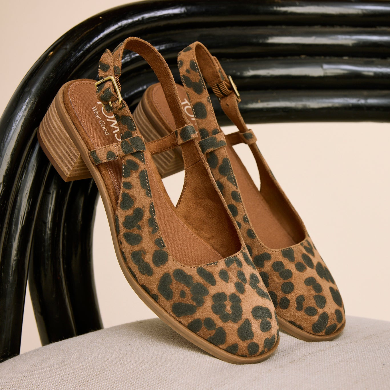 Jaclyn Slingback Heel Brown Sugar Leopard Print Suede
