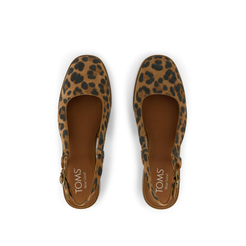 Jaclyn Slingback Heel Brown Sugar Leopard Print Suede