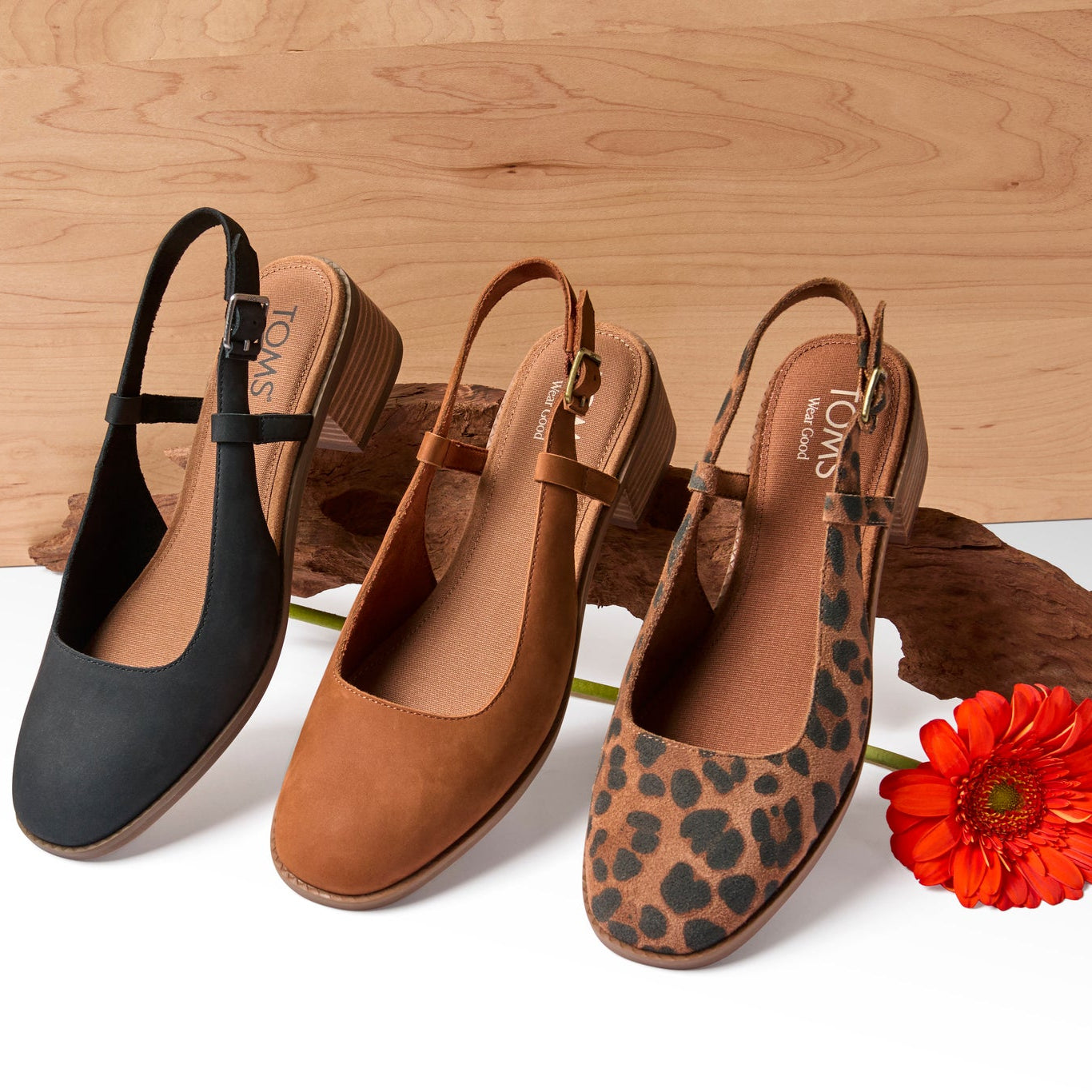 Jaclyn Slingback Heel Amber Brown  Nubuck Leather