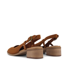 Jaclyn Slingback Heel Amber Brown  Nubuck Leather