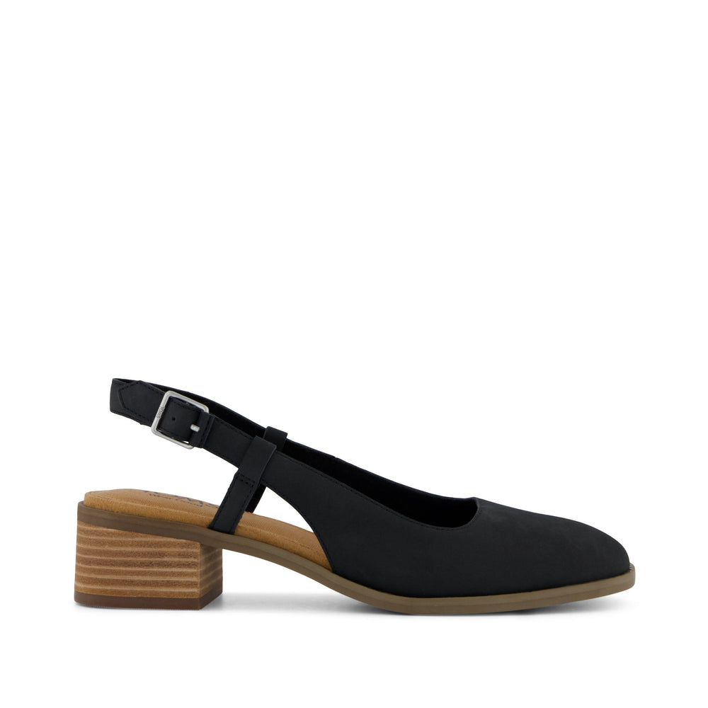 Jaclyn Slingback Heel Black Nubuck Leather
