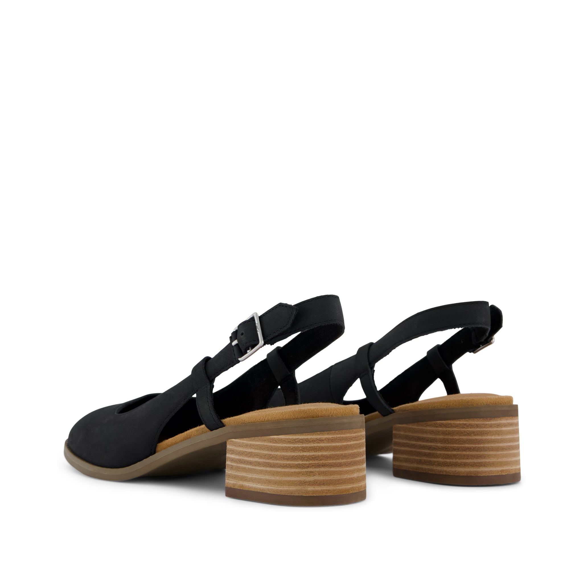 Jaclyn Slingback Heel Black Nubuck Leather