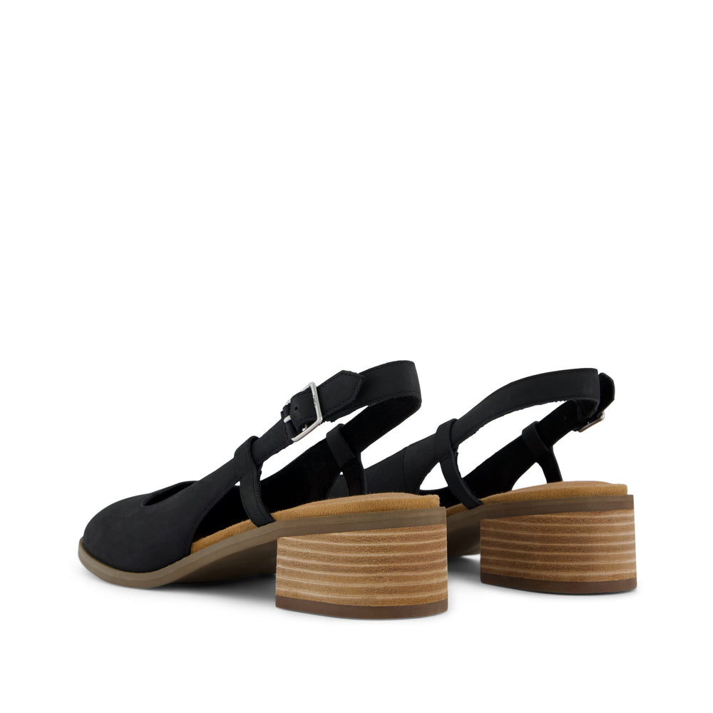 Jaclyn Slingback Heel Black Nubuck Leather