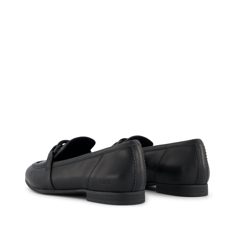 Lynette Loafer All Black Leather with Chain
