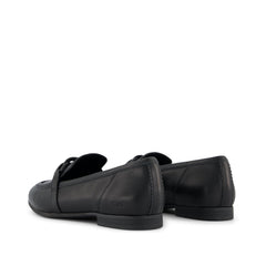 Lynette Loafer All Black Leather with Chain