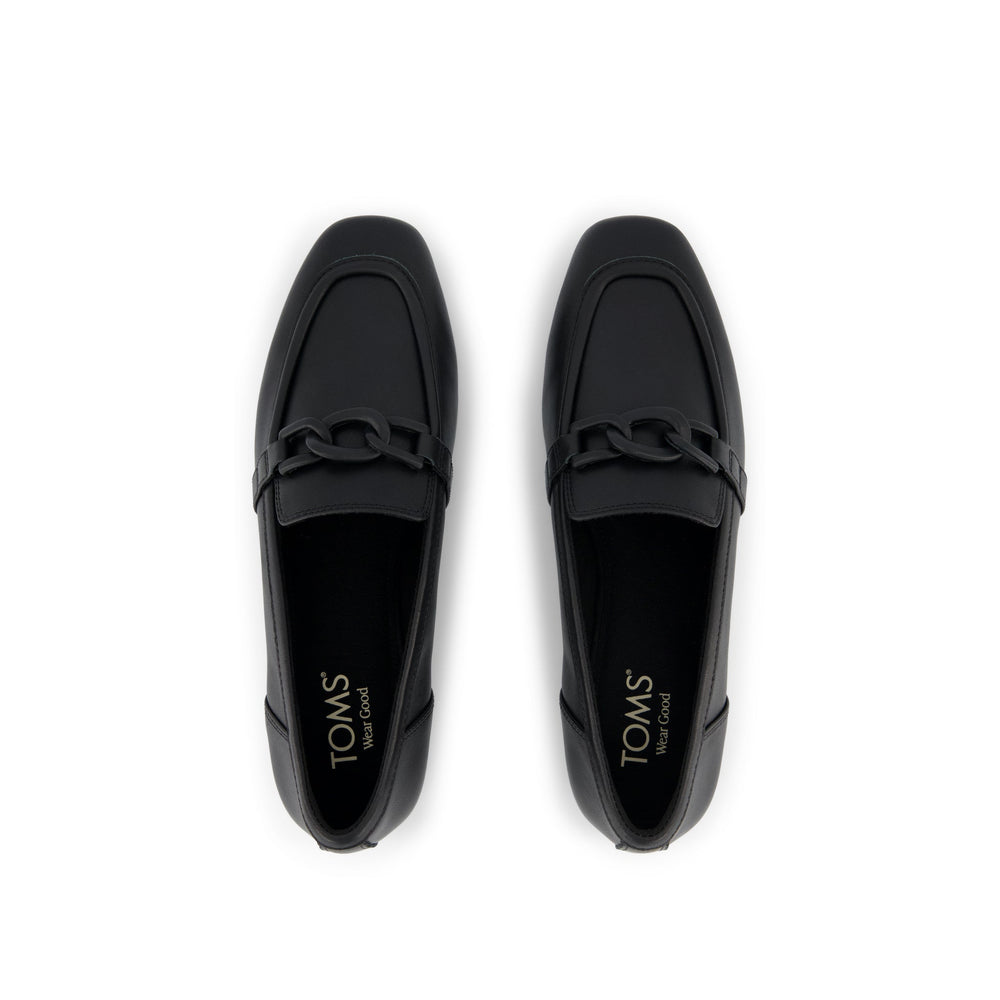 Lynette Loafer All Black Leather with Chain