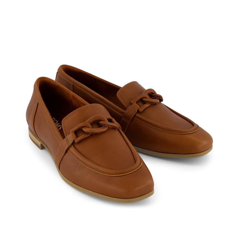 Lynette Loafer Amber Brown Leather with Chain