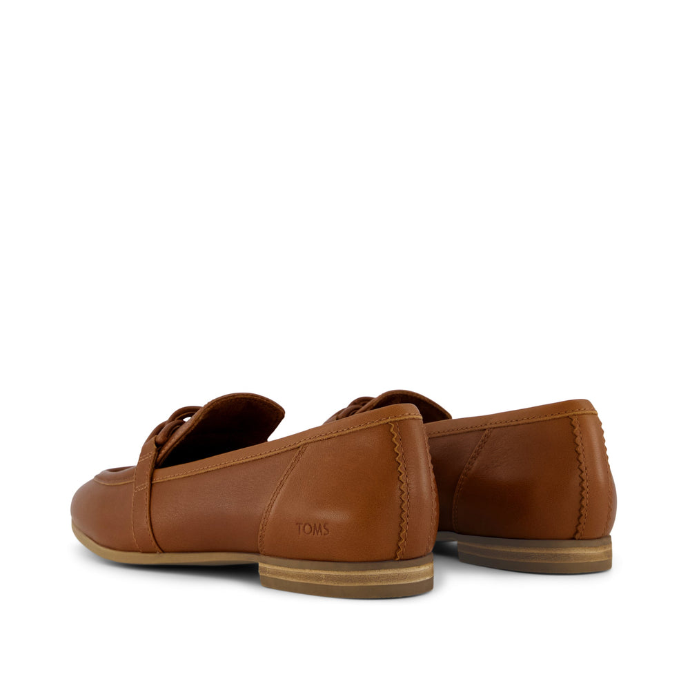 Lynette Loafer Amber Brown Leather with Chain