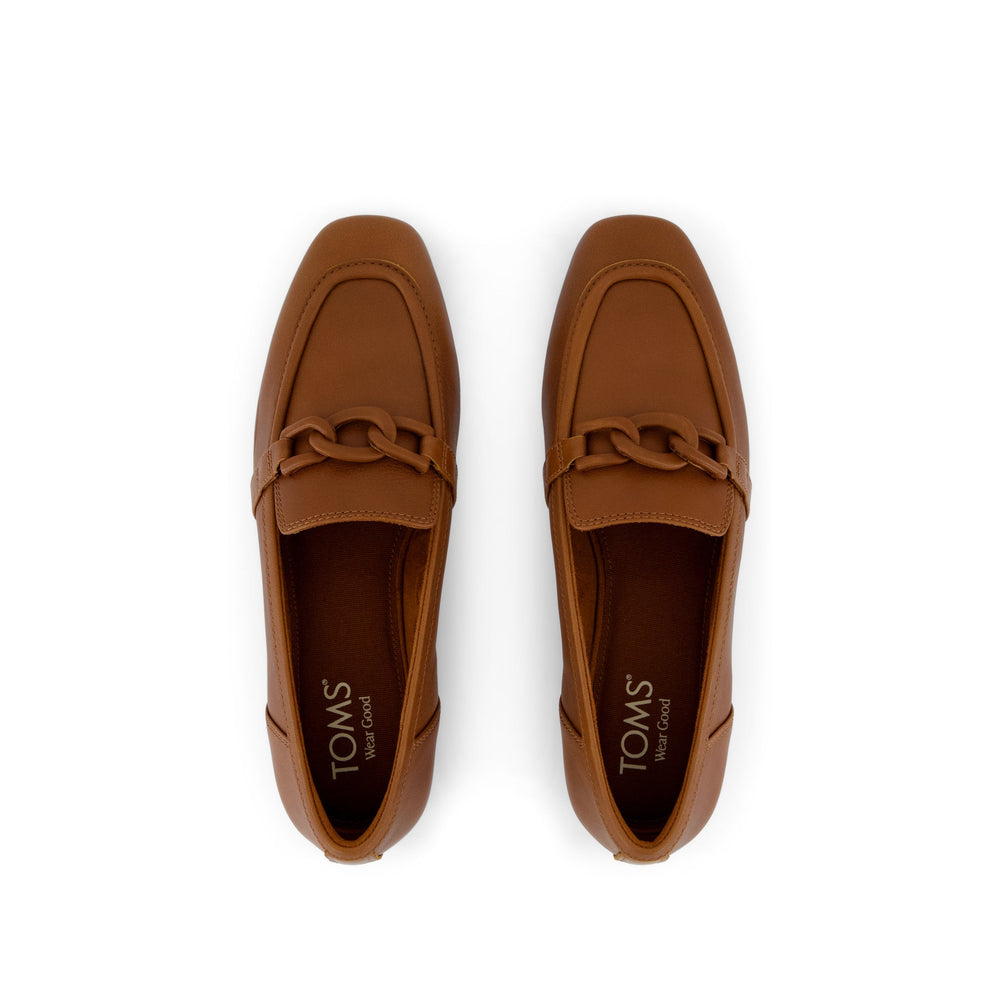 Lynette Loafer Amber Brown Leather with Chain