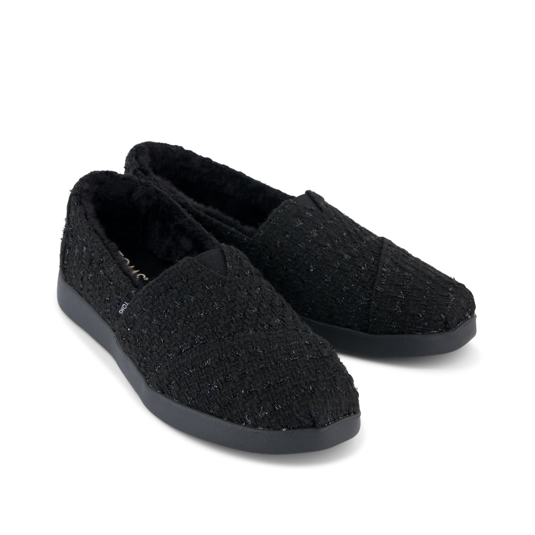 Alpargata Plus Black Metallic Faux Fur