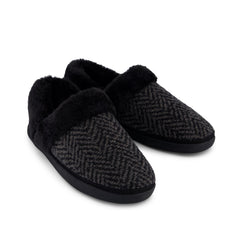 Oslo Convertible Slipper Black Herringbone