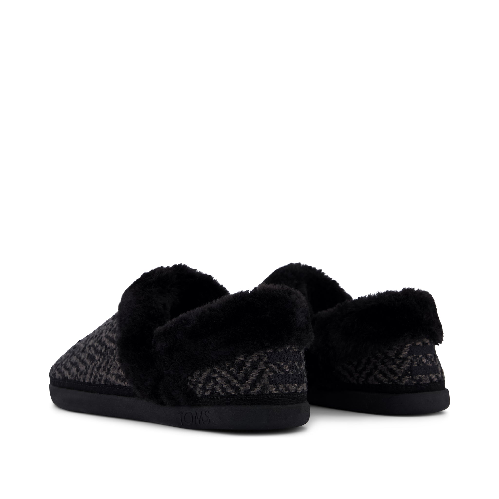 Oslo Convertible Slipper Black Herringbone