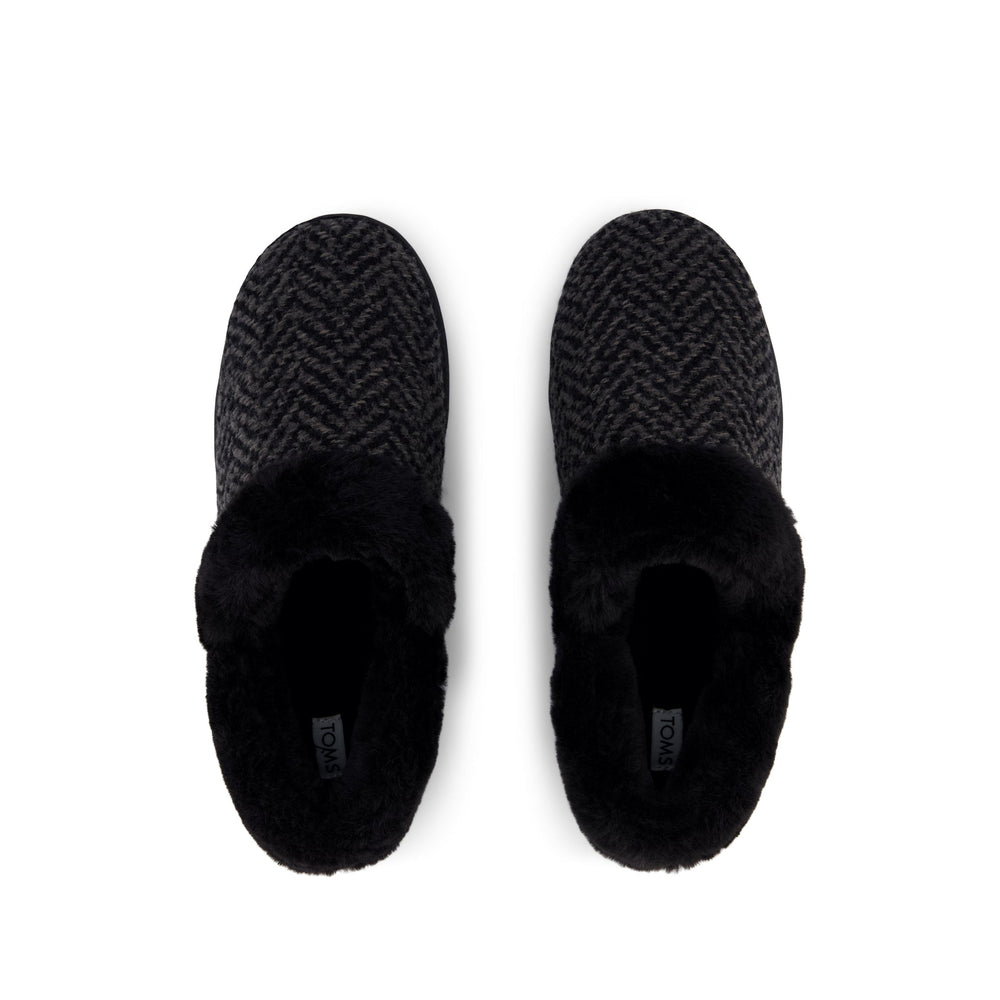 Oslo Convertible Slipper Black Herringbone