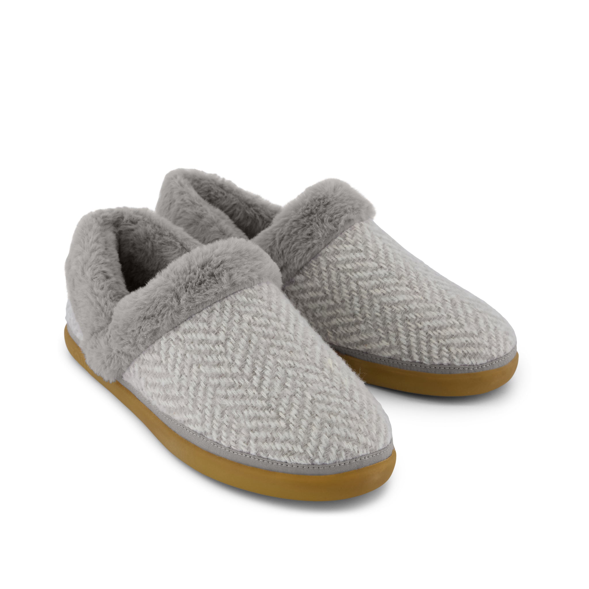Oslo Convertible Slipper Drizzle Grey Herringbone