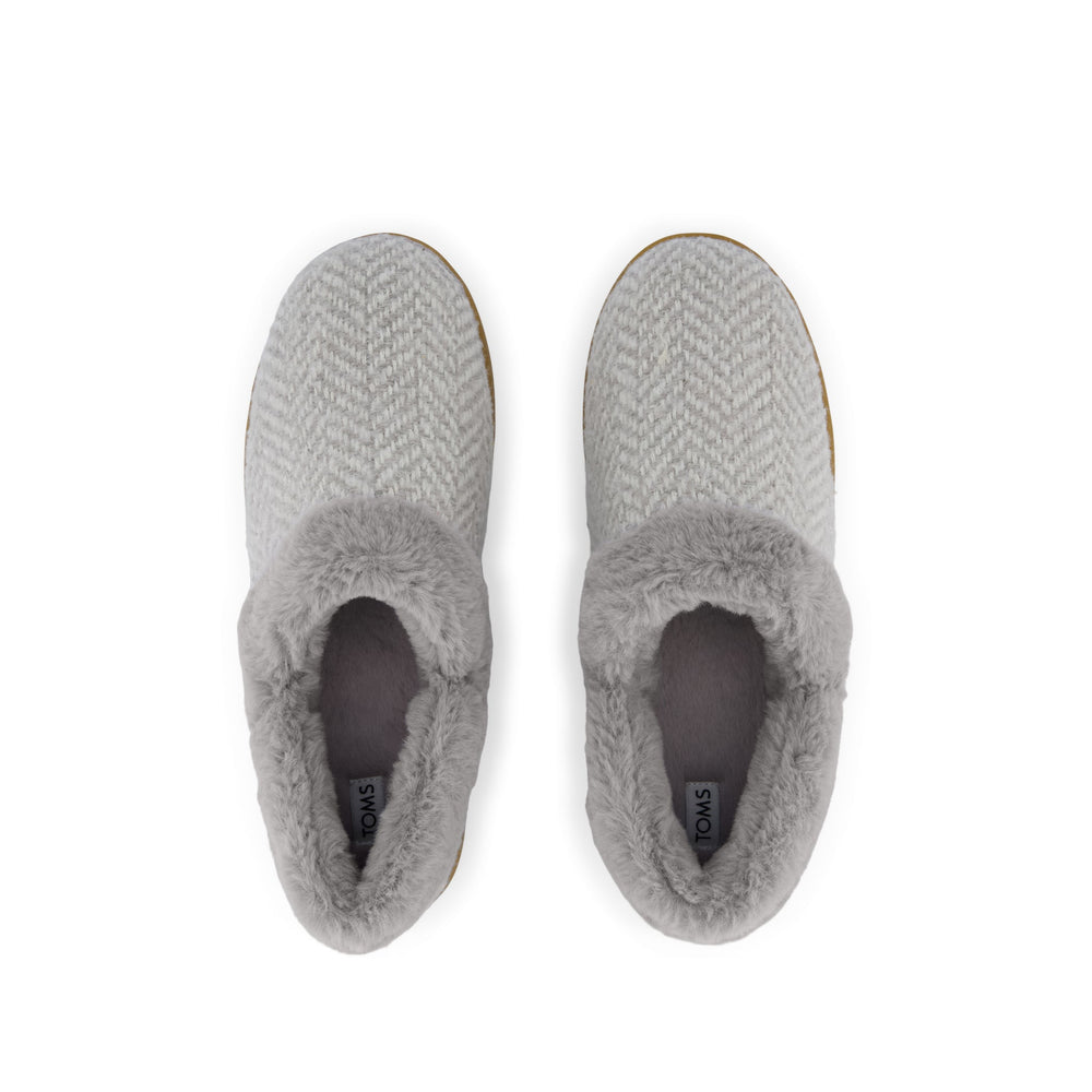 Oslo Convertible Slipper Drizzle Grey Herringbone