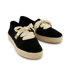Carolina Lace-Up Espadrille Black Suede