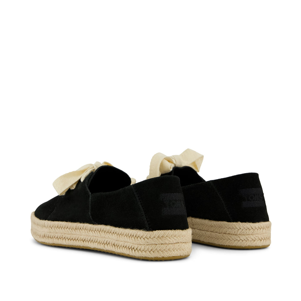 Carolina Lace-Up Espadrille Black Suede