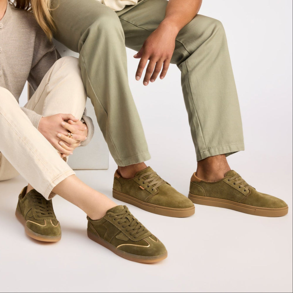 Carlo 2.0 Lace-Up Sneaker Military Olive Perforated Suede