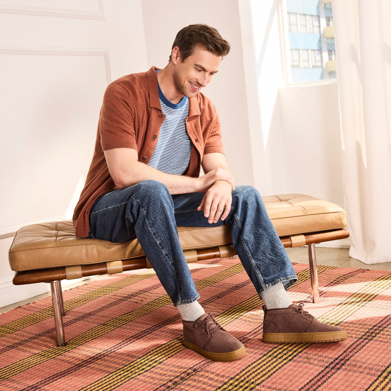 Carlo Mid Terrain 2.0 Sneaker Water Resistant Oak Brown Leather