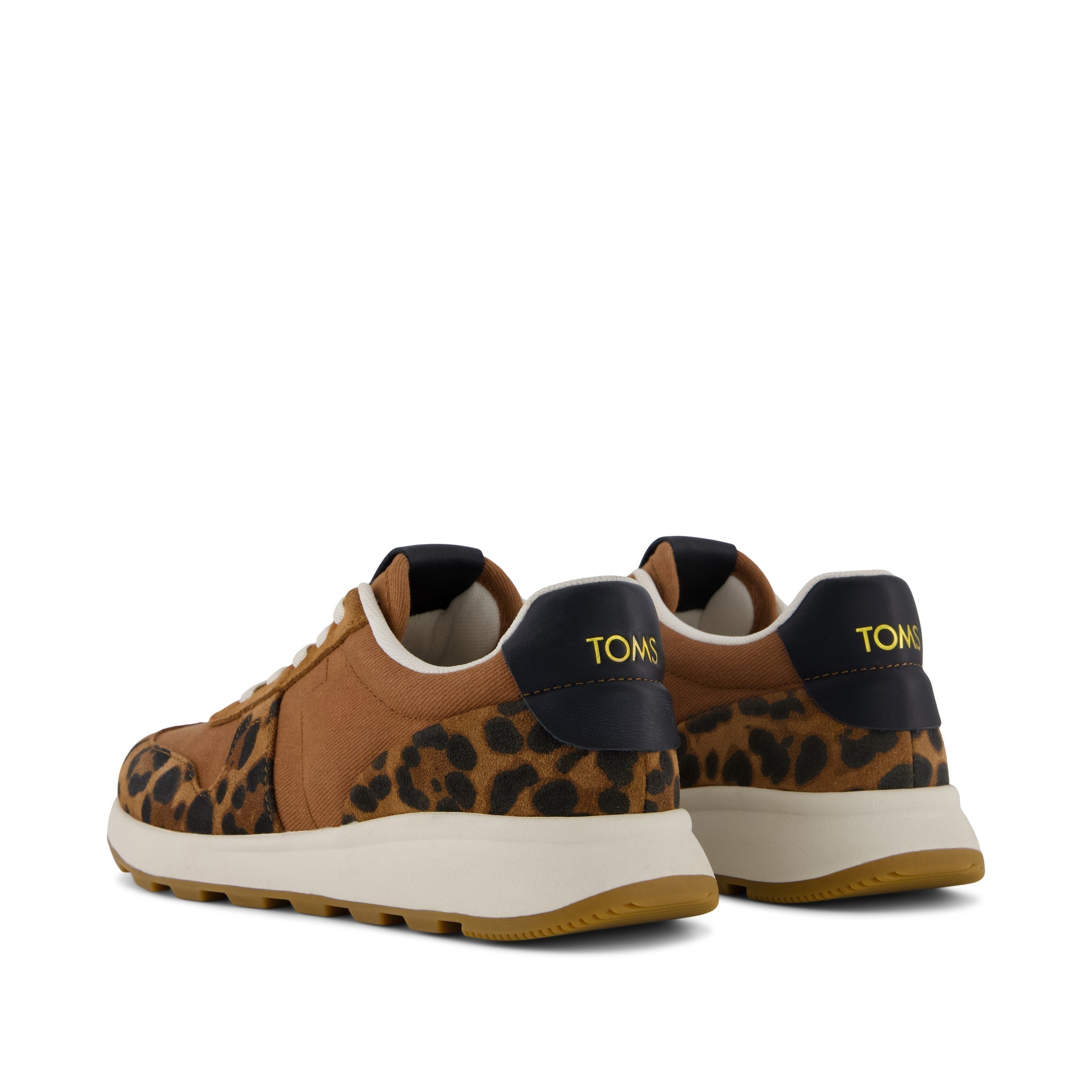 TRVL LITE Retro Runner Sneaker Water Repellent Brown Sugar Leopard Print Suede