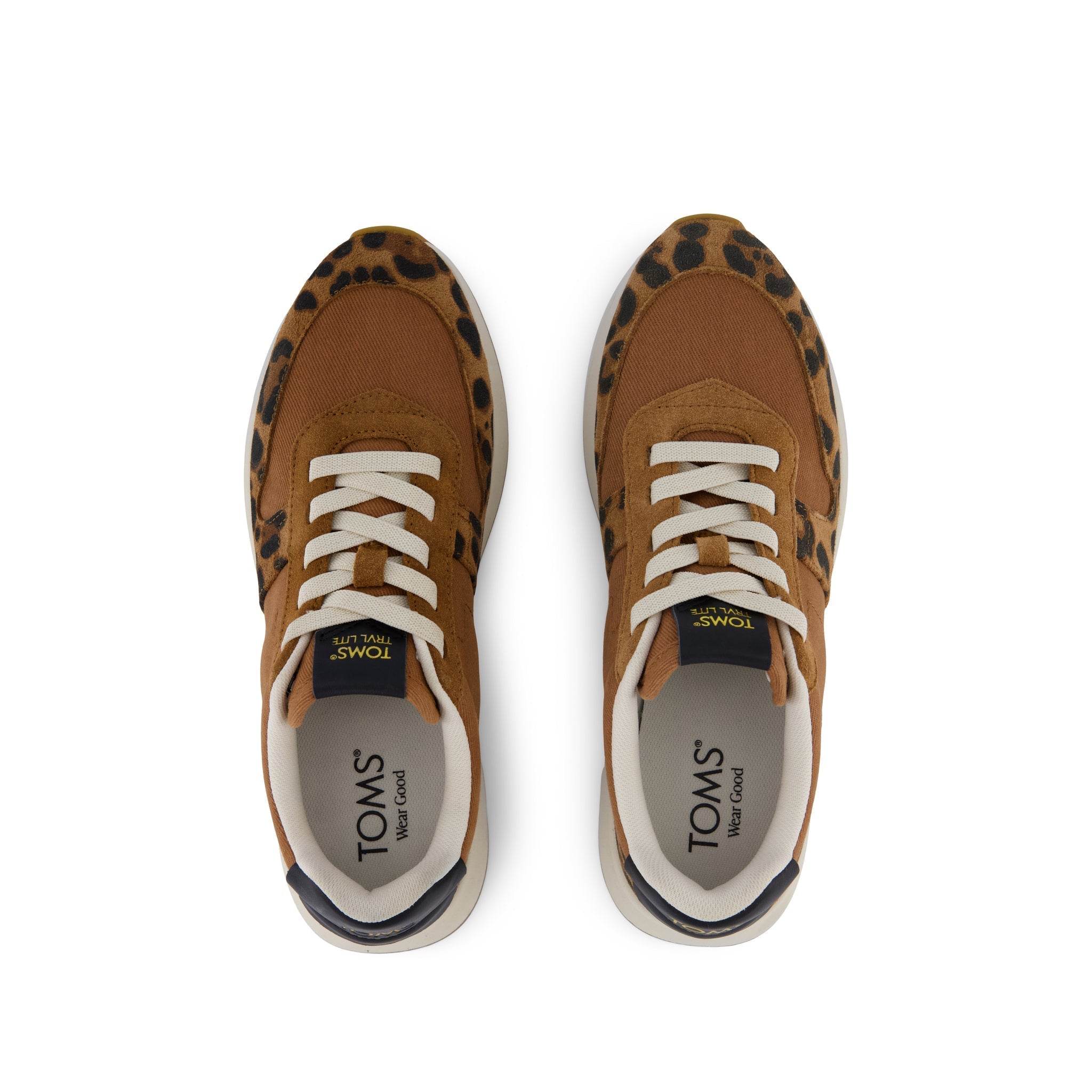 TRVL LITE Retro Runner Sneaker Water Repellent Brown Sugar Leopard Print Suede