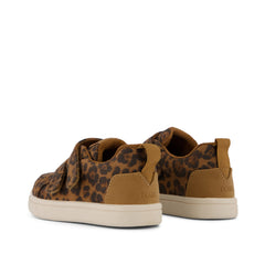 Cruz Double Strap Toddler Sneaker Brown Sugar Leopard Print