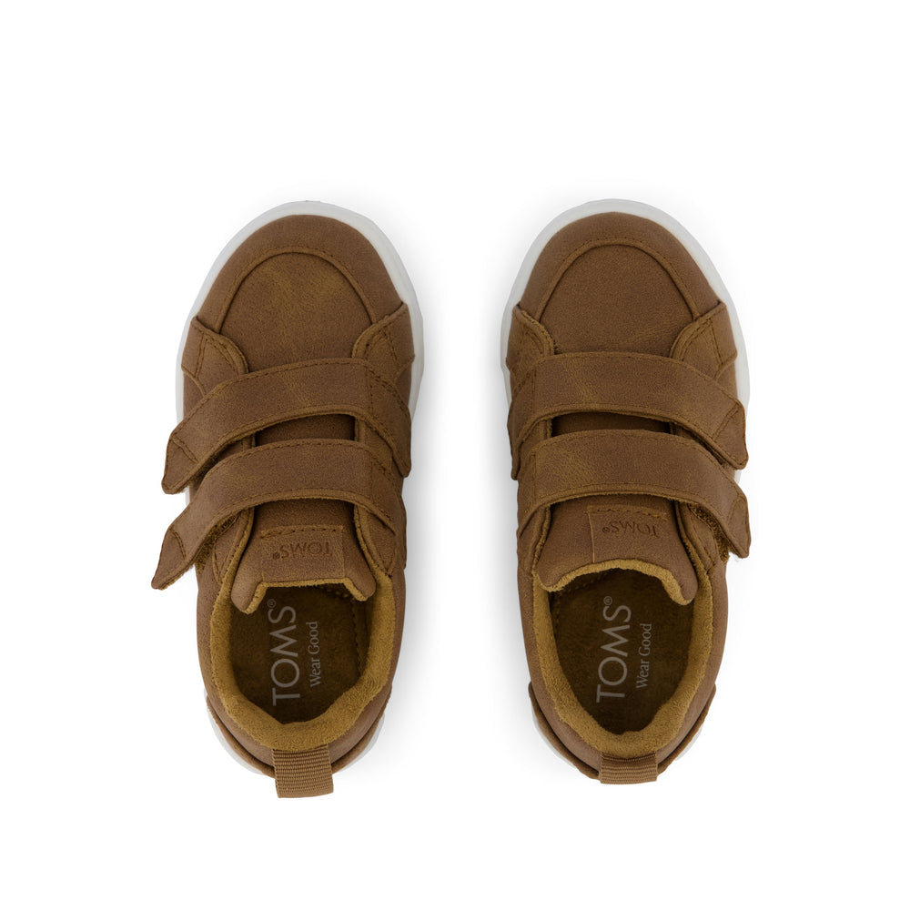 Toddler Shoe Cruz Double Strap Toddler Sneaker Toffee Microsuede
