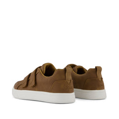 Cruz Double Strap Kids Sneaker Toffee Microsuede