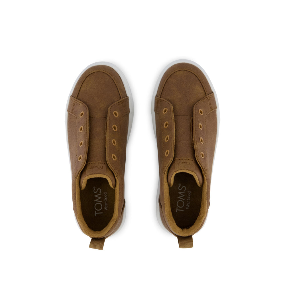 Kids Shoe Cruz Mid Kids Slip On Shoe Toffee Microsuede
