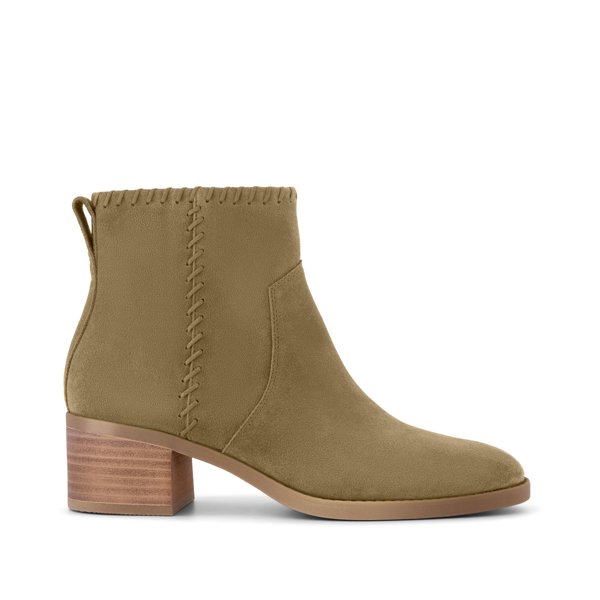 Delilah Heeled Boot Water Repellent Military Olive Suede