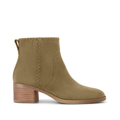 Delilah Heeled Boot Water Repellent Military Olive Suede