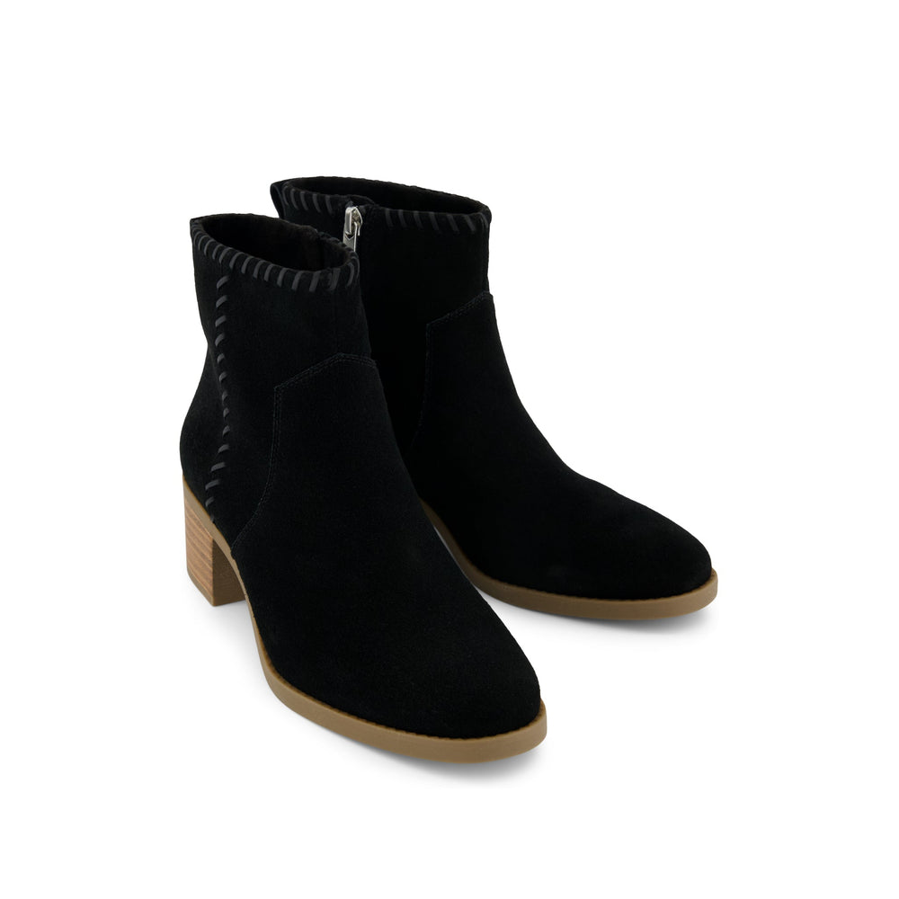 Delilah Heeled Boot Water Repellent Black Suede