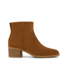 Delilah Heeled Boot Water Repellent Amber Brown Suede