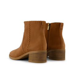 Delilah Heeled Boot Water Repellent Amber Brown Suede