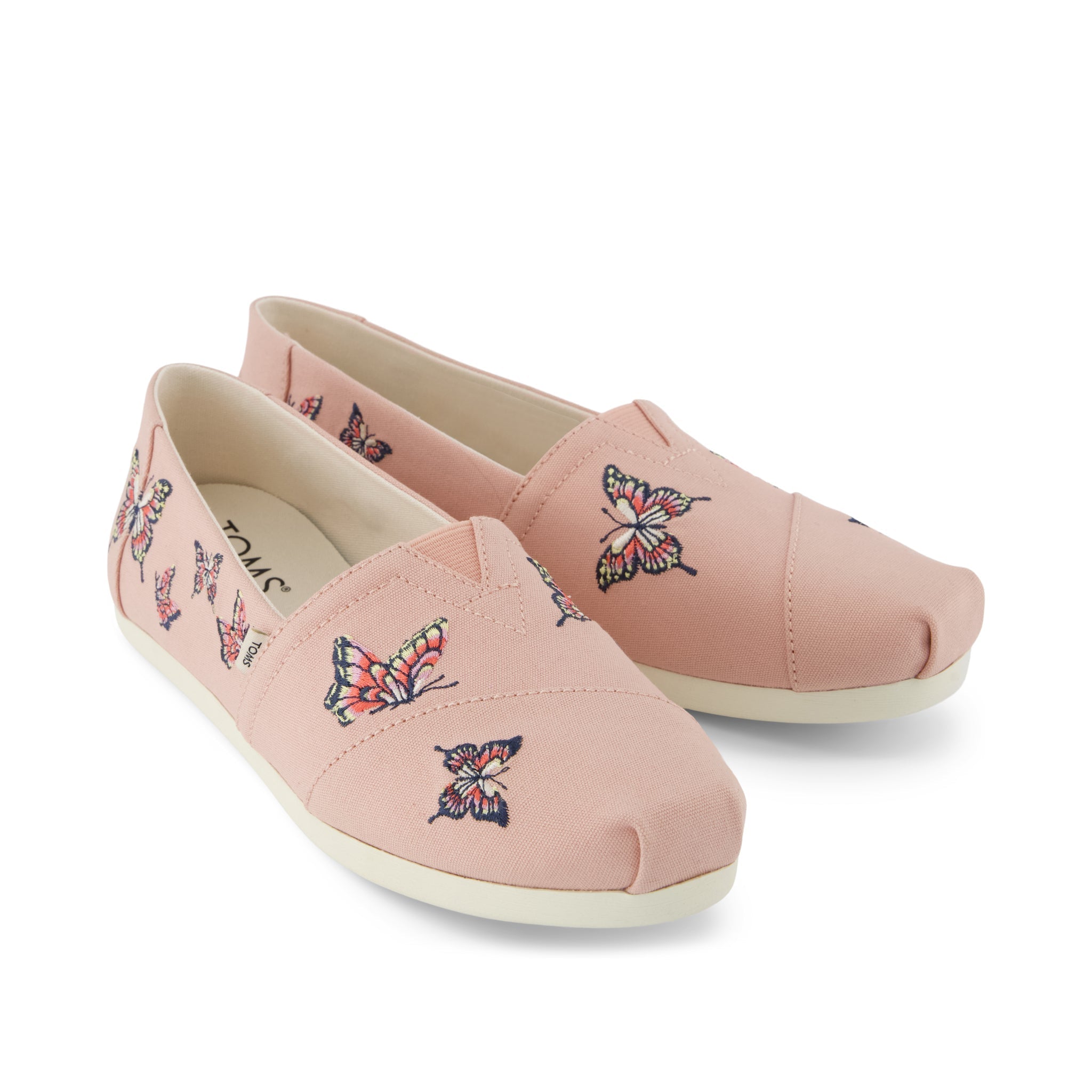 Alpargata Classic Pale Rose Canvas with Embroidered Butterflies