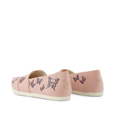 Alpargata Classic Pale Rose Canvas with Embroidered Butterflies