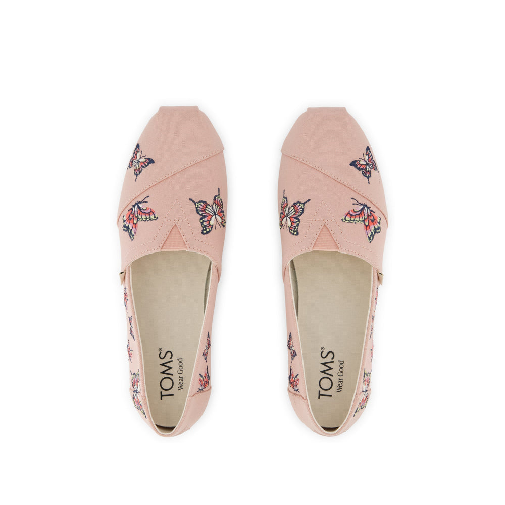Alpargata Classic Pale Rose Canvas with Embroidered Butterflies