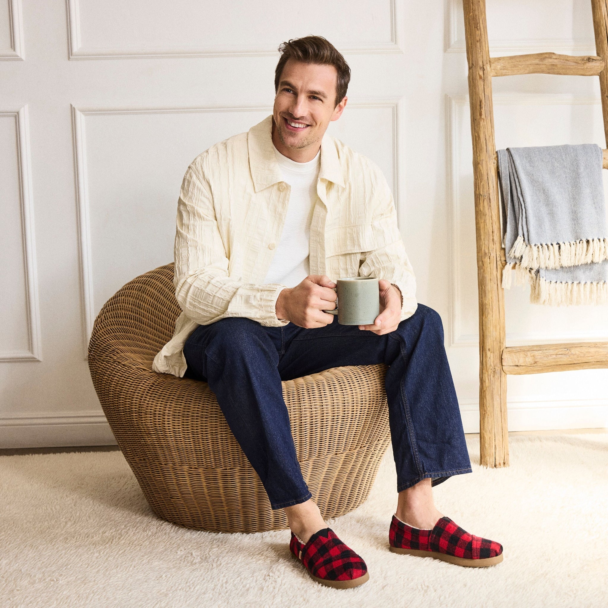 Alp FWD Buffalo Plaid Red Faux Shearling