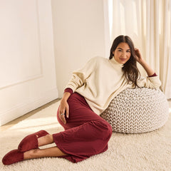Alpargata Classic Maroon Velvet Faux Fur