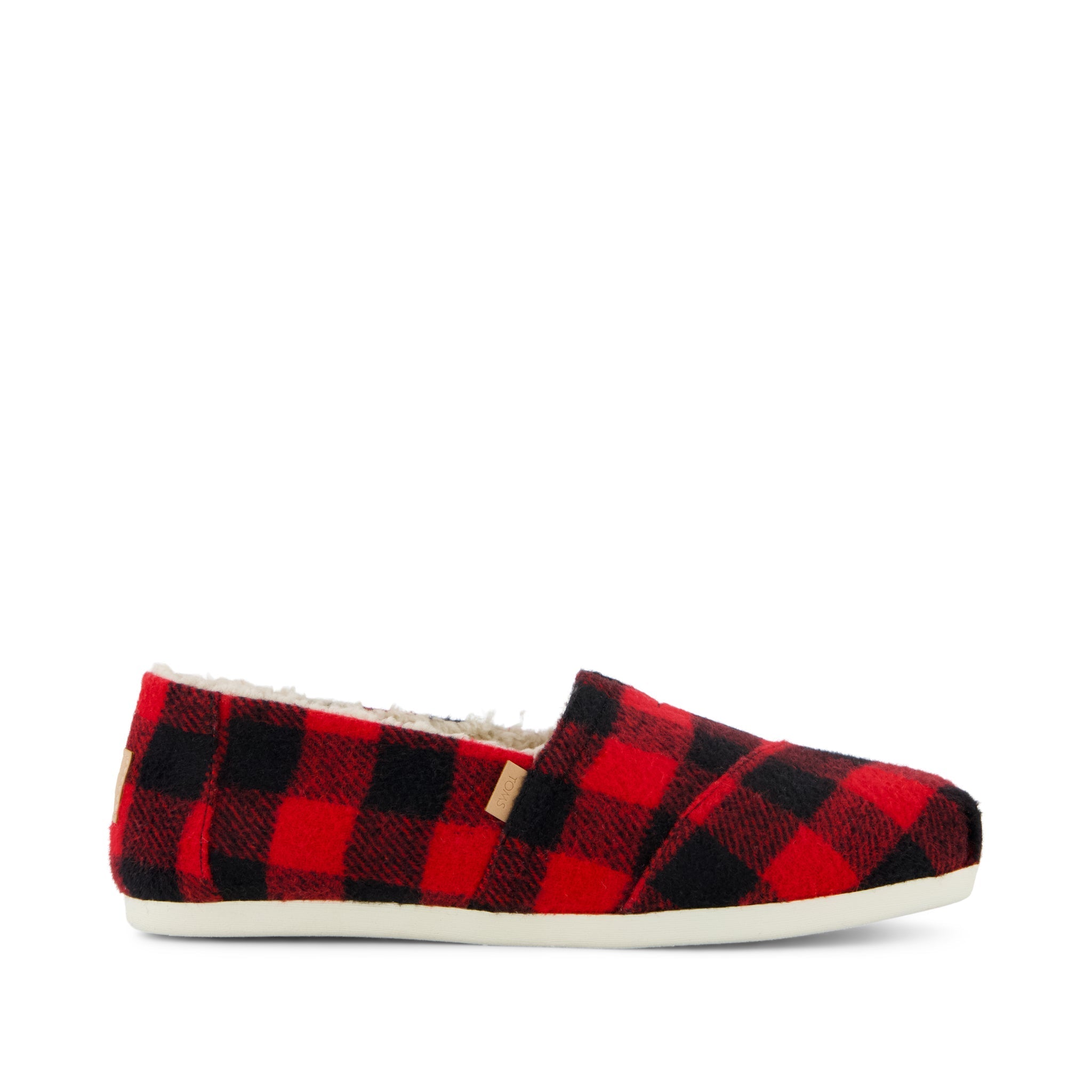 Alpargata Classic Buffalo Plaid Red Faux Shearling