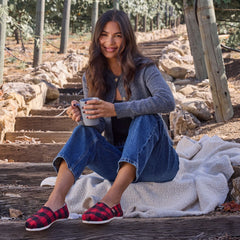 Alpargata Classic Buffalo Plaid Red Faux Shearling
